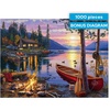 image:imageBuffalo Games  Canoe Lake 1000 Piece Puzzle for Adults  Jigsaw Puzzles  Darrell Bush Cabin Sunset Artwork with Poster  Challenging Outdoor Nature Scene