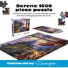 image:imageBuffalo Games  Canoe Lake 1000 Piece Puzzle for Adults  Jigsaw Puzzles  Darrell Bush Cabin Sunset Artwork with Poster  Challenging Outdoor Nature Scene