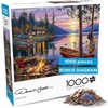 image:imageBuffalo Games  Canoe Lake 1000 Piece Puzzle for Adults  Jigsaw Puzzles  Darrell Bush Cabin Sunset Artwork with Poster  Challenging Outdoor Nature Scene