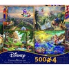 image:imageCeaco  4 in 1 Multipack  Thomas Kinkade  Disney Dreams Collection  Aladdin Winnie the Pooh Beauty amp the Beast amp The Little Mermaid  4 500 Piece Jigsaw Puzzles