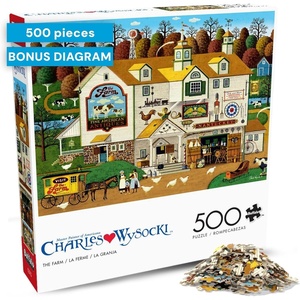 image:imageBuffalo Games  Blackbirds Roost at Mill Creek  Charles Wysocki  500 Piece Autumn Jigsaw Puzzle for Adults  Fall Harvest Americana Scene  Cozy Puzzle for Game NightsThe Farm