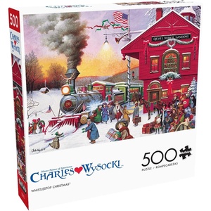 image:imageBuffalo Games  Blackbirds Roost at Mill Creek  Charles Wysocki  500 Piece Autumn Jigsaw Puzzle for Adults  Fall Harvest Americana Scene  Cozy Puzzle for Game NightsRed  Violet  Green