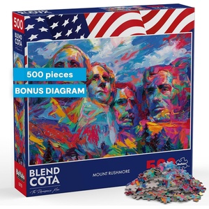 image:imageBuffalo Games  Blend COTA  Mount Rushmore  500 Piece Jigsaw Puzzle  Colorful Puzzles for Adults  PrecisionCut Pieces Beautiful Artwork and Hours of Fun