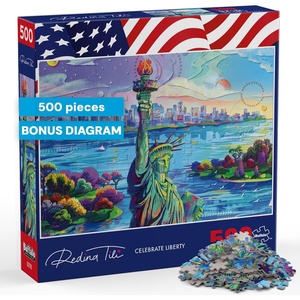 image:imageBuffalo Games  Celebrate Liberty  500 Piece Jigsaw Puzzle Colorful Puzzles for Adults  PrecisionCut Pieces Beautiful Artwork and Hours of Relaxing Fun