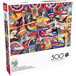 image:imageBuffalo Games  Kate Ward Thacker  All American Collage  500 Piece Jigsaw Puzzle Colorful Puzzle for Adults  PrecisionCut Pieces Beautiful Artwork and Hours of Relaxing Fun
