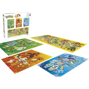 image:imageBuffalo Games  Pokmon  4 x 1 Multipack  500 Piece Panoramic Jigsaw Puzzle for Adults plus Three 300 Piece Puzzles  First Partner Pokmon Collection