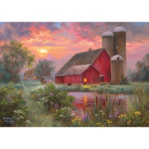 image:imageBuffalo Games Abraham Hunter End of Day 500 Piece Jigsaw Puzzle  15 x 2125 in  Includes FullColor Poster  Relaxing Adult Activity  Barn Puzzle