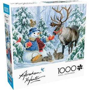 image:imageBuffalo Games Abraham Hunter Snowman amp Reindeer 1000 Piece Jigsaw Puzzle  2675 x 1975 in  Laser Precision  Bonus Poster  Puzzles for Adults 1000 Pieces