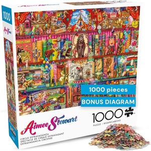 image:imageBuffalo Games Aimee Stewart Retro Album Covers Jigsaw Puzzle  1000 Piece 2675 x 1975 in  Reference Poster Included  Relaxing Adult Puzzles  Gift for CollectorsCircus Extravaganza