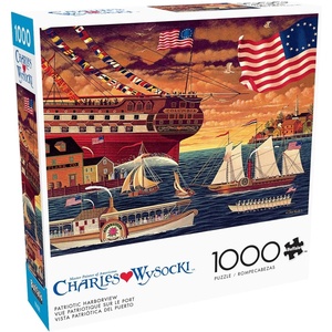 image:imageBuffalo Games Charles Wysocki  Patriotic Harborview  1000 Piece Jigsaw Puzzle  2675 x 1975 in  Reference Poster  Precision Cut Pieces  Adult Jigsaw Puzzles