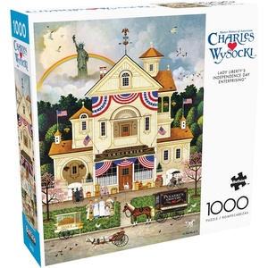 image:imageBuffalo Games Charles Wysocki Lady Liberty 1000 Piece Jigsaw Puzzle  2675 x 1975 in Ages 14  Bonus Poster  Precision Cut  Jigsaw Puzzles 1000 Pieces
