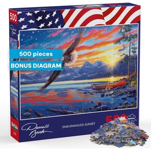 image:imageBuffalo Games Darrell Bush  StarSpangled Sunset  500 Piece Jigsaw Puzzle  2125 x 15 in Multicolor  Jigsaw Puzzles for Adults  Scenic Wildlife Art  Display Decor