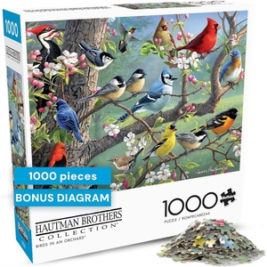 image:imageBuffalo Games Hautman Brothers  Birds in an Orchard  1000 Piece Jigsaw Puzzle for Adults  2675 x 1975 in Poster Included  Precision Cut Pieces  Jigsaw Puzzles for Adults  Bird SceneJigsaw Puzzle