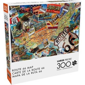 image:imageBuffalo Games Route 66 Map 300 Piece Jigsaw Puzzle  2125 x 15 in  Recycled Board amp SnapFit Design  Relaxing Focus amp Adult Puzzle  Poster Included