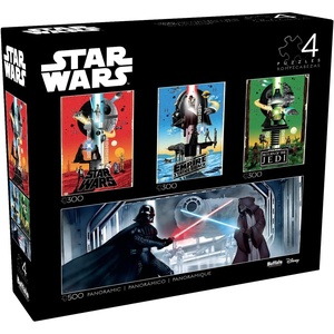 image:imageBuffalo Games Star Wars Jigsaw Puzzle Multipack  3x300Piece amp 1x500Piece Adults  Bonus Poster Included  Precision Cut  Recycled Paperboard