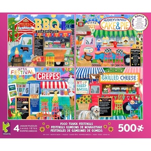 image:imageCeaco  4 in 1 Multipack  Food Trucks  4 500 Piece Jigsaw Puzzles  Colorful Puzzle  PrecisionCut Pieces Beautiful Artwork and Hours of Relaxing Fun