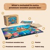 image:imageBuffalo Games  500 Piece Wooden Jigsaw Puzzle Charles Wysocki Frederick The Literate Unique Shaped Pieces Giftable Wooden Box Fabric Bag Full Size Poster Ages 14Tiny Bubbles