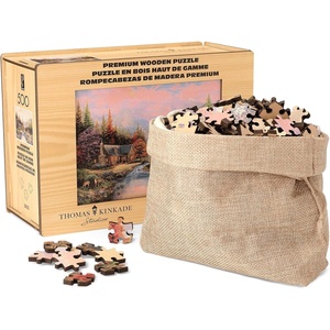image:imageBuffalo Games  500 Piece Wooden Jigsaw Puzzle Charles Wysocki Frederick The Literate Unique Shaped Pieces Giftable Wooden Box Fabric Bag Full Size Poster Ages 14Sierra Paradise