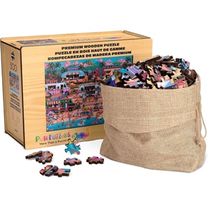 image:imageBuffalo Games  500 Piece Wooden Jigsaw Puzzle Charles Wysocki Frederick The Literate Unique Shaped Pieces Giftable Wooden Box Fabric Bag Full Size Poster Ages 14Hawaiian Food Truck