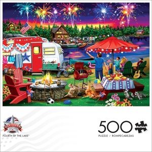 image:imageBuffalo Games Nancy Wernersbach  Fourth by the Lake  500 Piece Jigsaw Puzzle  2125 x 15 in Rectangular  PrecisionCut Pieces  FullColor Poster  Jigsaw Puzzles for Adults