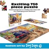 image:imageBuffalo Games 750 Piece Jigsaw Puzzle Angelo Bonito Racing The Train Made in USA Premium Recycled Board FullColor Poster Giftable Dog Days Art