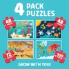image:imageChuckle amp Roar Jigsaw Puzzle Set  4 Pack 48 72 amp 100 Pieces Ages 3  Space Ocean Safari amp World Map Scenes  Color Coded Backs amp Storage Bags  Learning Toys for Preschool