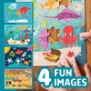 image:imageChuckle amp Roar Jigsaw Puzzle Set  4 Pack 48 72 amp 100 Pieces Ages 3  Space Ocean Safari amp World Map Scenes  Color Coded Backs amp Storage Bags  Learning Toys for Preschool