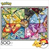 image:imageBuffalo Games Pokmon Eevee Evolutions Series 1 Jigsaw Puzzle  500 Piece Puzzle 2125 x 15 in  Precision Cut Pieces  Bonus Reference Poster  Eevee Evolutions Artwork with Sylveon amp UmbreonEevees Stained Glass
