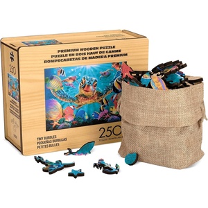 image:imageBuffalo Games  250 Piece Wooden Jigsaw Puzzle Charles Wysocki  Frederick The Literate Whimsy Cut Pieces Wooden Box Fabric Bag Full Size Poster Ages 14Tiny Bubbles