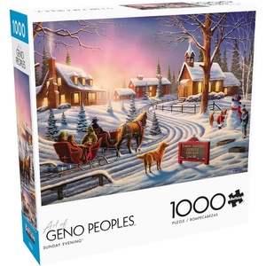 image:imageBuffalo Games  Art of Geno Peoples  1000 Piece Christmas Jigsaw Puzzle  Festive Holiday Puzzle for Adults  PrecisionCut Pieces Winter Artwork and Hours of Relaxing Fun