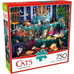 image:imageBuffalo Games  Brigid Ashwood  Quarantine Cats  750 Piece Jigsaw Puzzle For Adults Challenging Puzzle Perfect for Game Nights  Finished Size is 2400 x 1800