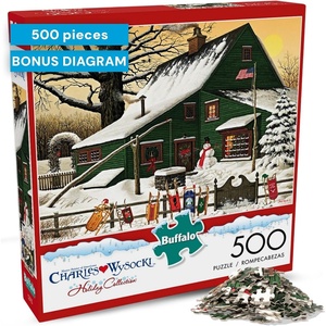 image:imageBuffalo Games  Charles Wysocki  Cocoa Break at the Copperfields  500 Piece Winter Jigsaw Puzzle for Adults Festive Christmas Puzzle with Poster Premium Holiday Artwork Finished 2125 x 1500