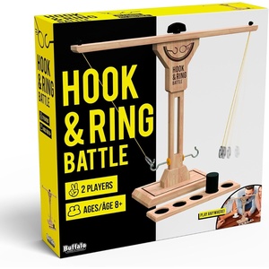 image:imageBuffalo Games  Hook amp Ring Battle Game  FastPaced Family Party Game  Tabletop Ring Toss for 2 Players Ages 8  HeadtoHead Dexterity amp Skill Game Night Fun
