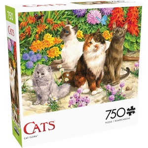 image:imageBuffalo Games  John Francis  Cat Flora  750 Piece Jigsaw Puzzle for Adults Challenging Puzzle Perfect for Game Nights  Finished Size is 2400 x 1800
