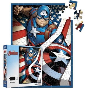 image:imageBuffalo Games  Marvel  Captain America The First Avenger  100 Piece Jigsaw Puzzle for Families Challenging Puzzle Perfect for Game Nights  Finished Size is 1500 x 1100