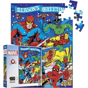 image:imageBuffalo Games  Marvel  Seasons Greeting from Marvel  1000 Piece Holiday Jigsaw Puzzle  Colorful Christmas Puzzles for Adults  PrecisionCut Pieces Winter Artwork Festive Fun