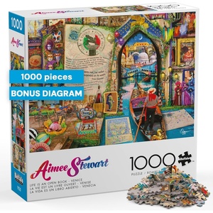 image:imageBuffalo Games 1000 Piece Puzzle Life is an Open Book Venice  2675 x 1975 in Poster Included  Vibrant Collage Artwork amp Colorful Puzzles  Italy Puzzle Design amp Aimee Stewart Artwork