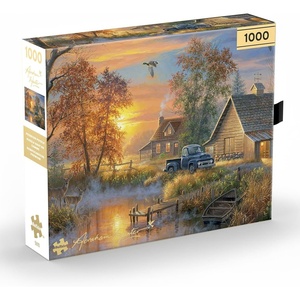 image:imageBuffalo Games Abraham Hunter Autumn Mist 1000 Piece Jigsaw Puzzle  Gold Collection  Puzzle for Adults  Poster Included  Calming Fall Scene