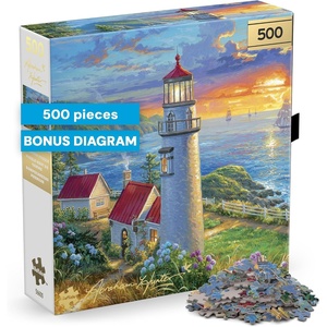 image:imageBuffalo Games Abraham Hunter Evening Watch Gold Collection Jigsaw Puzzle  500 Piece 2125 x 15 in  Bonus Poster Included  Precision Cut Pieces  Jigsaw Puzzles for Adults