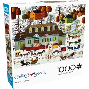 image:imageBuffalo Games Charles Wysocki  Beaver Hat Tavern  1000 Piece Jigsaw Puzzle  2675 x 1975 in Multicolor  Poster Included  1000 Piece Puzzle for Adults  HighResolution Art