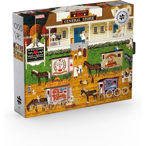 image:imageBuffalo Games Charles Wysocki Storin Up 1000 Piece Jigsaw Puzzle  Silver Select 2675 x 1975 in with Poster  1000 Piece Puzzle for Adults  Americana Village Scene  Foil Accent Box