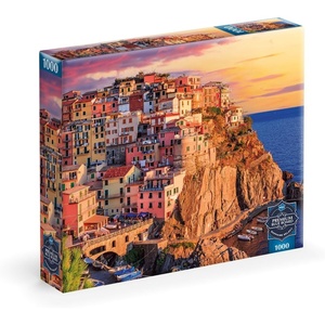 image:imageBuffalo Games Cinque Terre Sunset Jigsaw Puzzle  1000 Pieces Multicolor Rectangular 267 x 1975 in  1000 Piece Puzzle for Adults  FullSize Poster  Wall Display