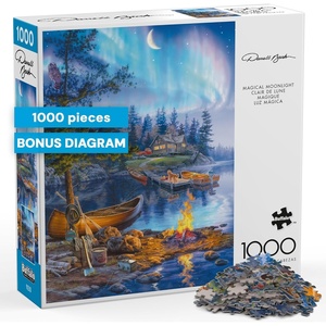 image:imageBuffalo Games Darrell Bush  Magical Moonlight  1000 Piece Jigsaw Puzzle  Multicolor 2675 x 1975 in Ages 14  Bonus Poster  Precision Cut Pieces  Puzzles for Adults