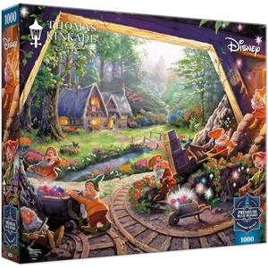 image:imageBuffalo Games Disney  Thomas Kinkade  Snow White amp the Seven Dwarfs  1000 Piece Jigsaw Puzzle  Blue Board 2675 x 1975 in  Thick Pieces amp Poster  Thomas Kinkade Artwork  Puzzles for Adults