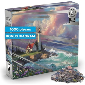 image:imageBuffalo Games Thomas Kinkade Windswept Cove 1000 Piece Jigsaw Puzzle  Silver Select 2675 x 1975 in  Puzzles for Adults Coastal Scene  Foil Accents  Reference Poster Included