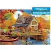 image:imageBuffalo Games  500 Piece Jigsaw Puzzle  Autumn Lake House  Challenging Fall Scene Puzzles for Adults  Finished Size is 2675 x 1975