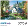 image:imageBuffalo Games  Little White Chapel Jigsaw Puzzle 500 Piece Puzzle for Adults Peaceful Church Landscape Art by Dominic Davison