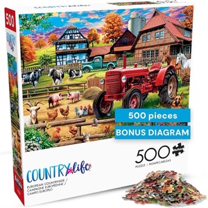 image:imageBuffalo Games  500 Piece Jigsaw Puzzle PD Moreno European Countryside Made in USA Premium Recycled Board FullColor Poster Giftable Art