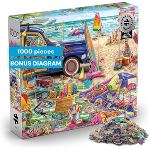 image:imageBuffalo Games  Aimee Stewart Beach Vacation 1000Piece Jigsaw Puzzle for Adults Silver Select Premium Puzzle with Foil Accents