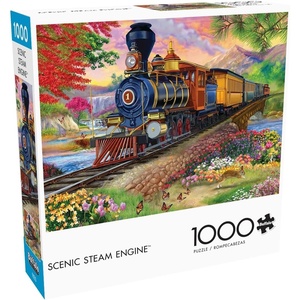 image:imageBuffalo Games  Bigelow Illustrations  Scenic Steam Engine  1000 Piece Jigsaw Puzzle for Adults Challenging Puzzle Perfect for Game Nights  Finished Size is 2675 x 1975